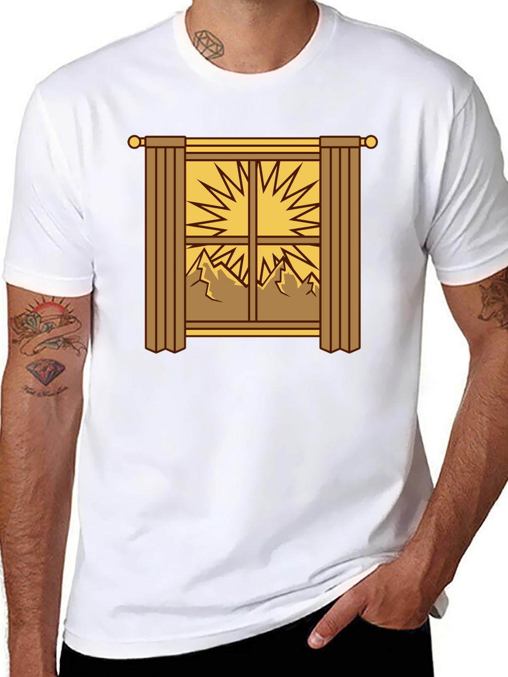 Scenic Window Graphic Tee - Mountain Sunrise
