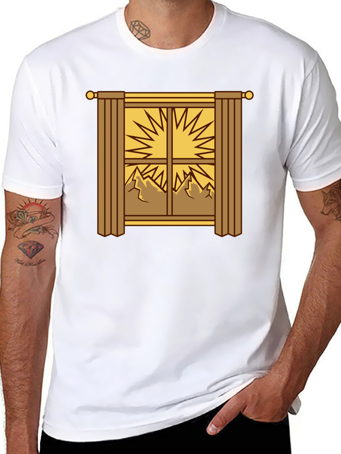Scenic Window Graphic Tee - Mountain Sunrise
