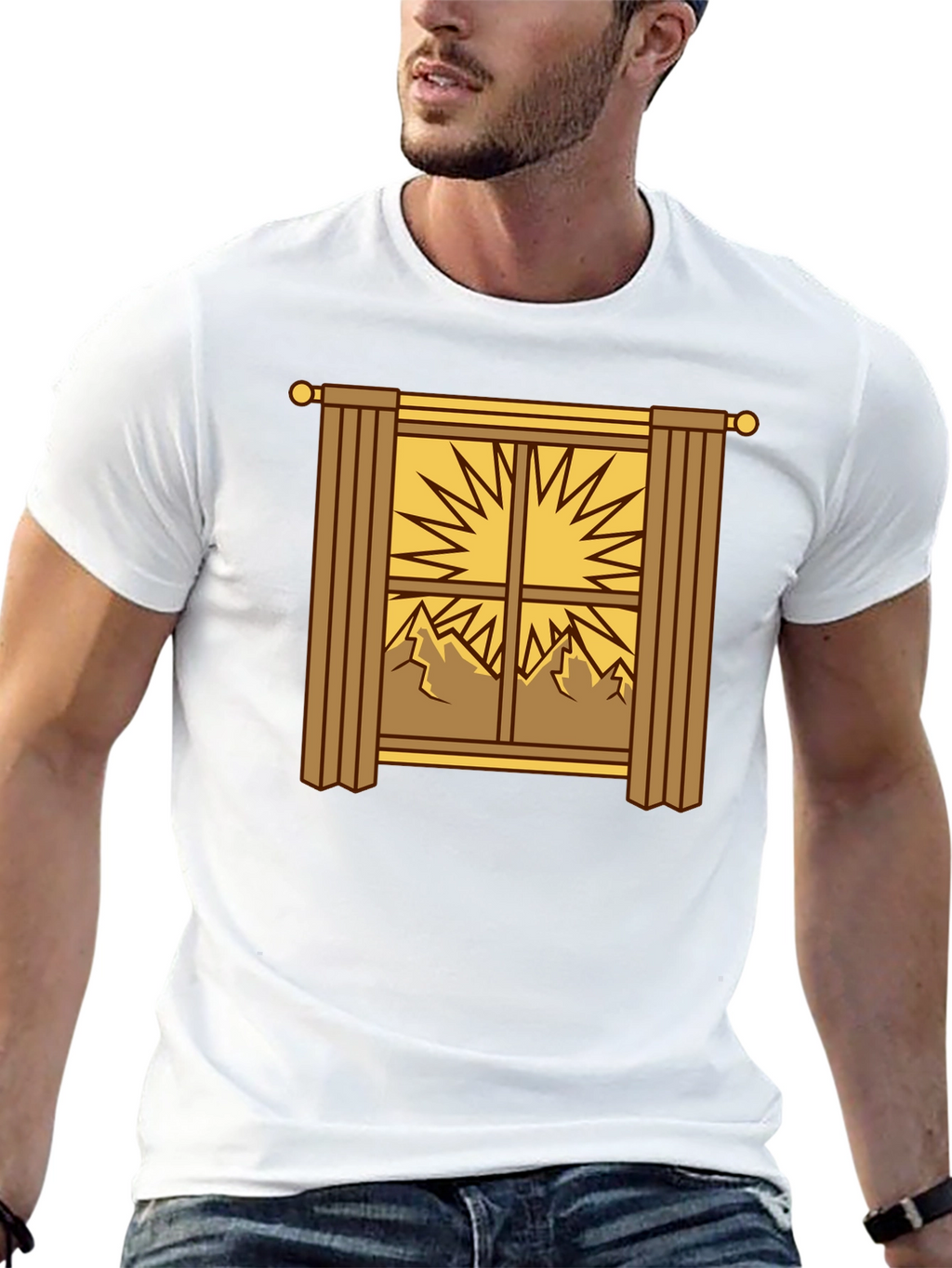 Scenic Window Graphic Tee - Mountain Sunrise