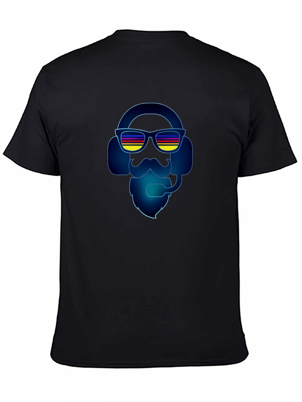 Retro Gamer Headset Beard Graphic Tee