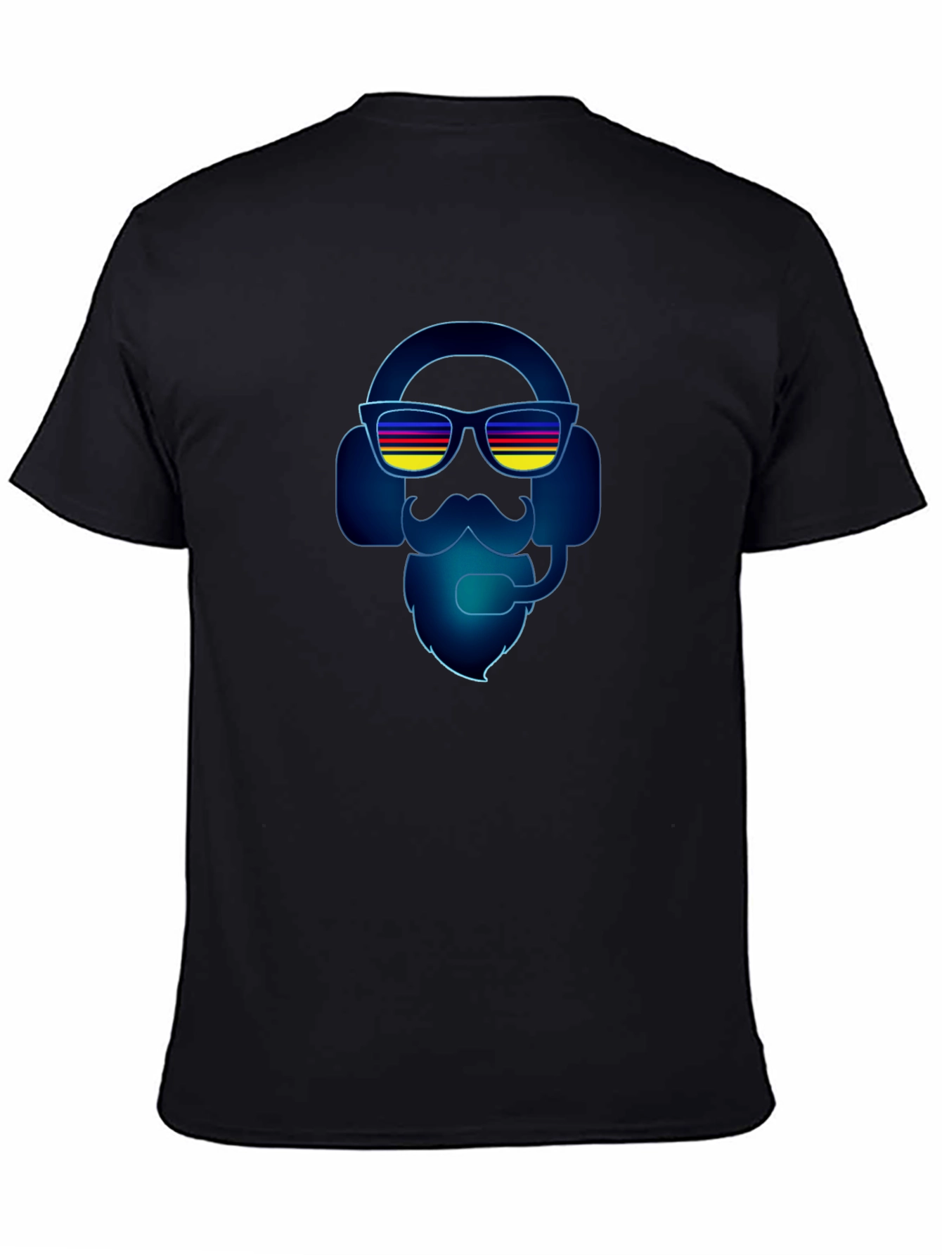 Retro Gamer Headset Beard Graphic Tee