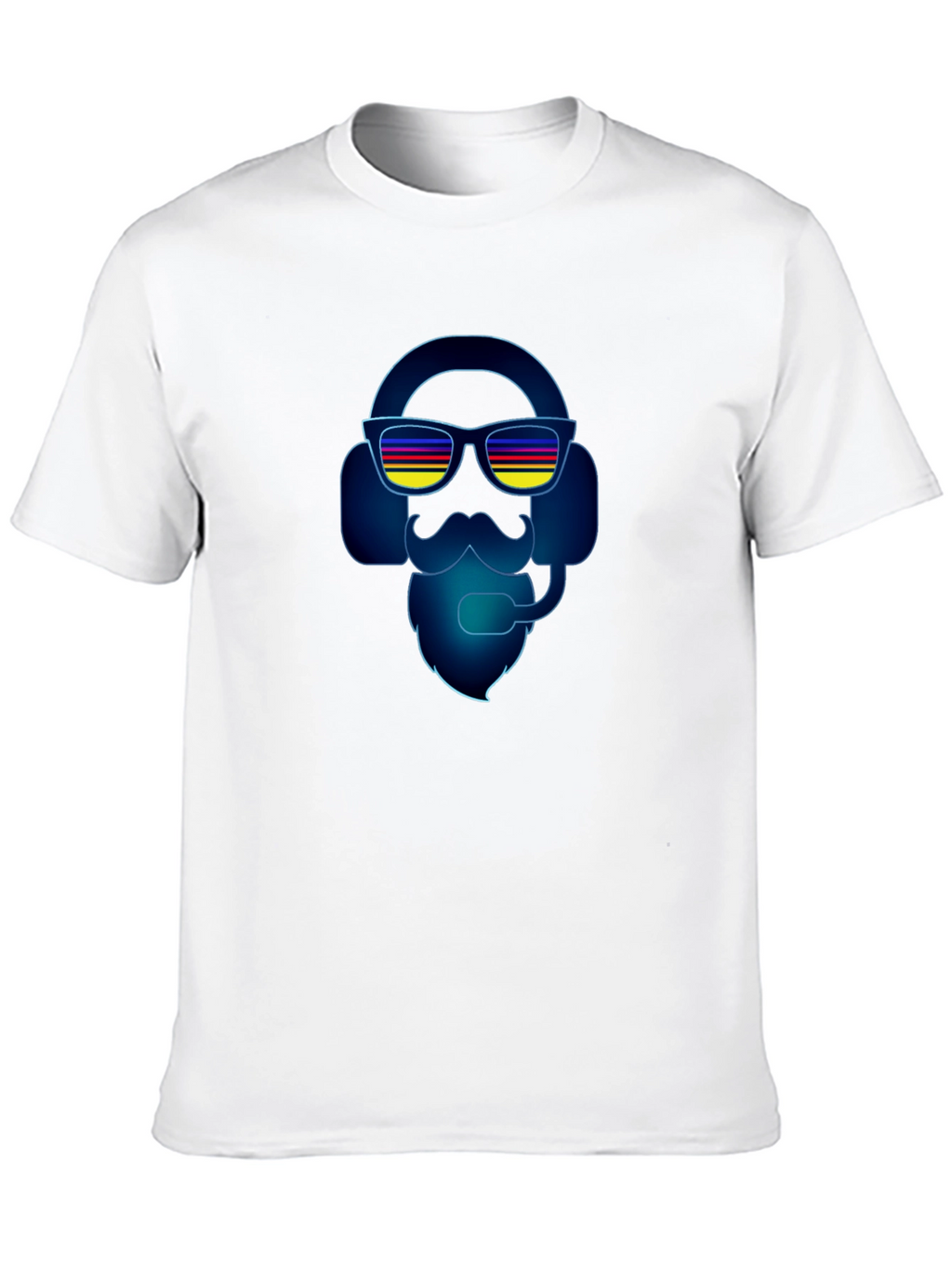 Retro Gamer Headset Beard Graphic Tee