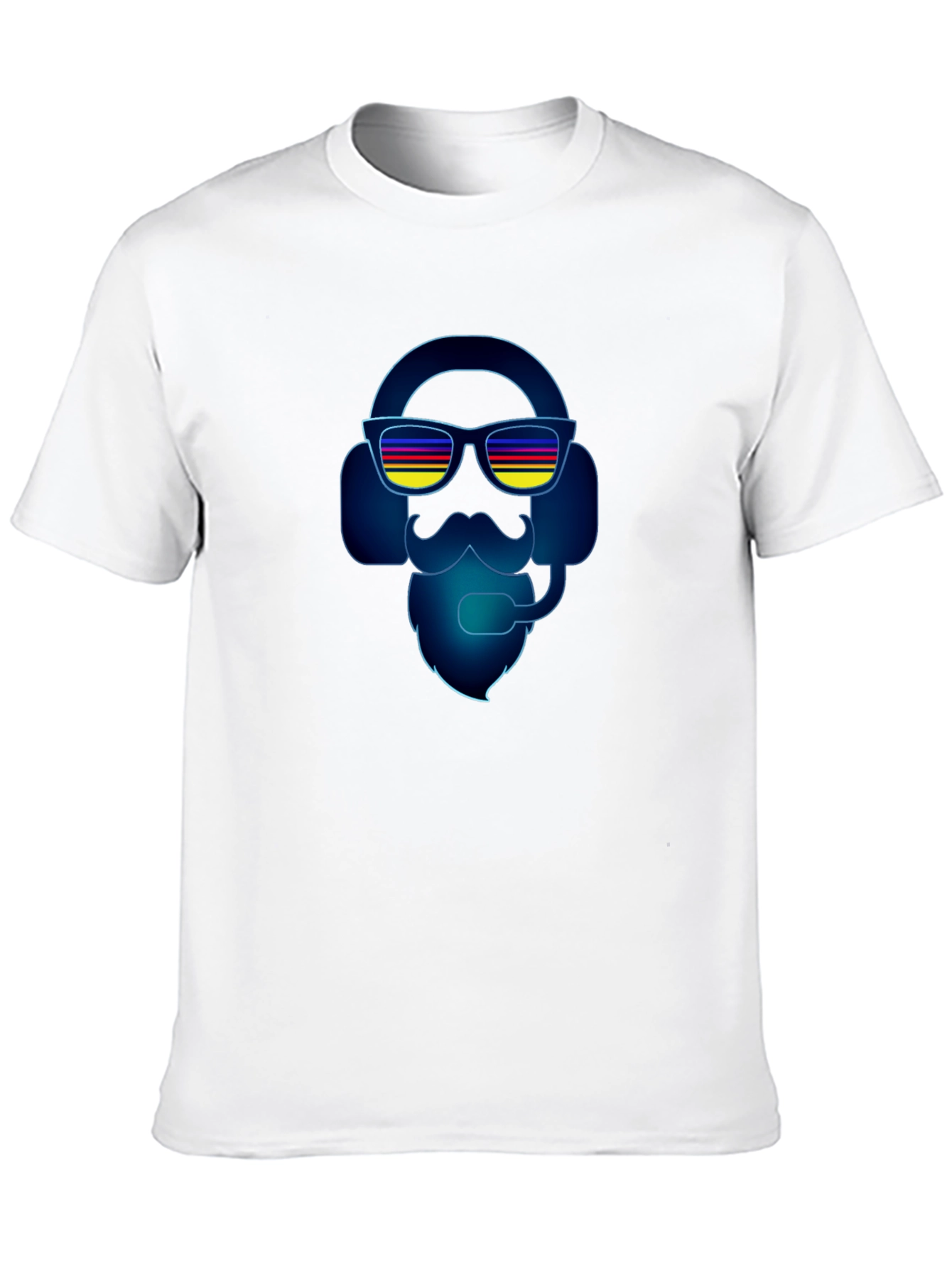 Retro Gamer Headset Beard Graphic Tee