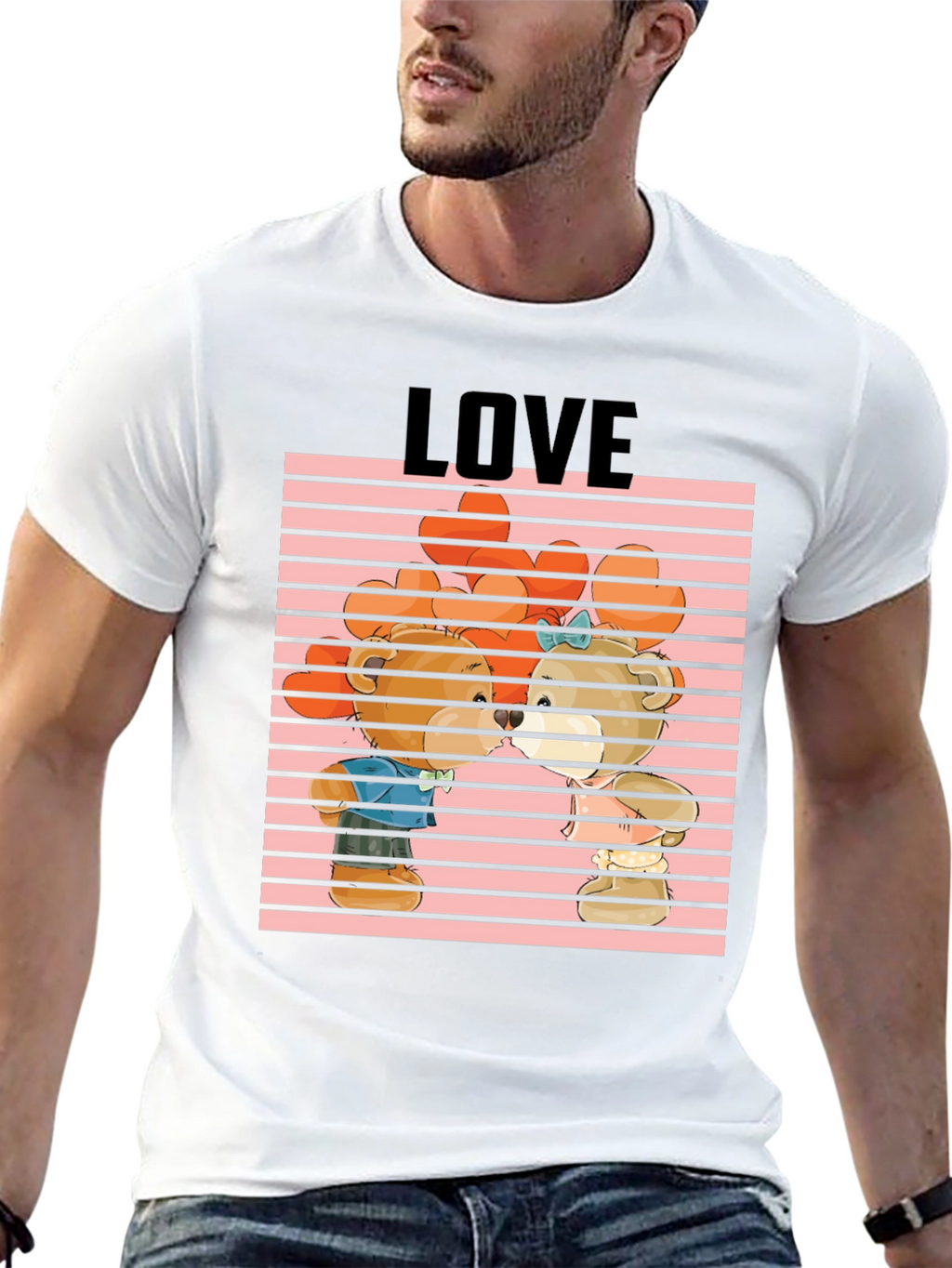 Bear Love Graphic Tee - Cute Cartoon Design