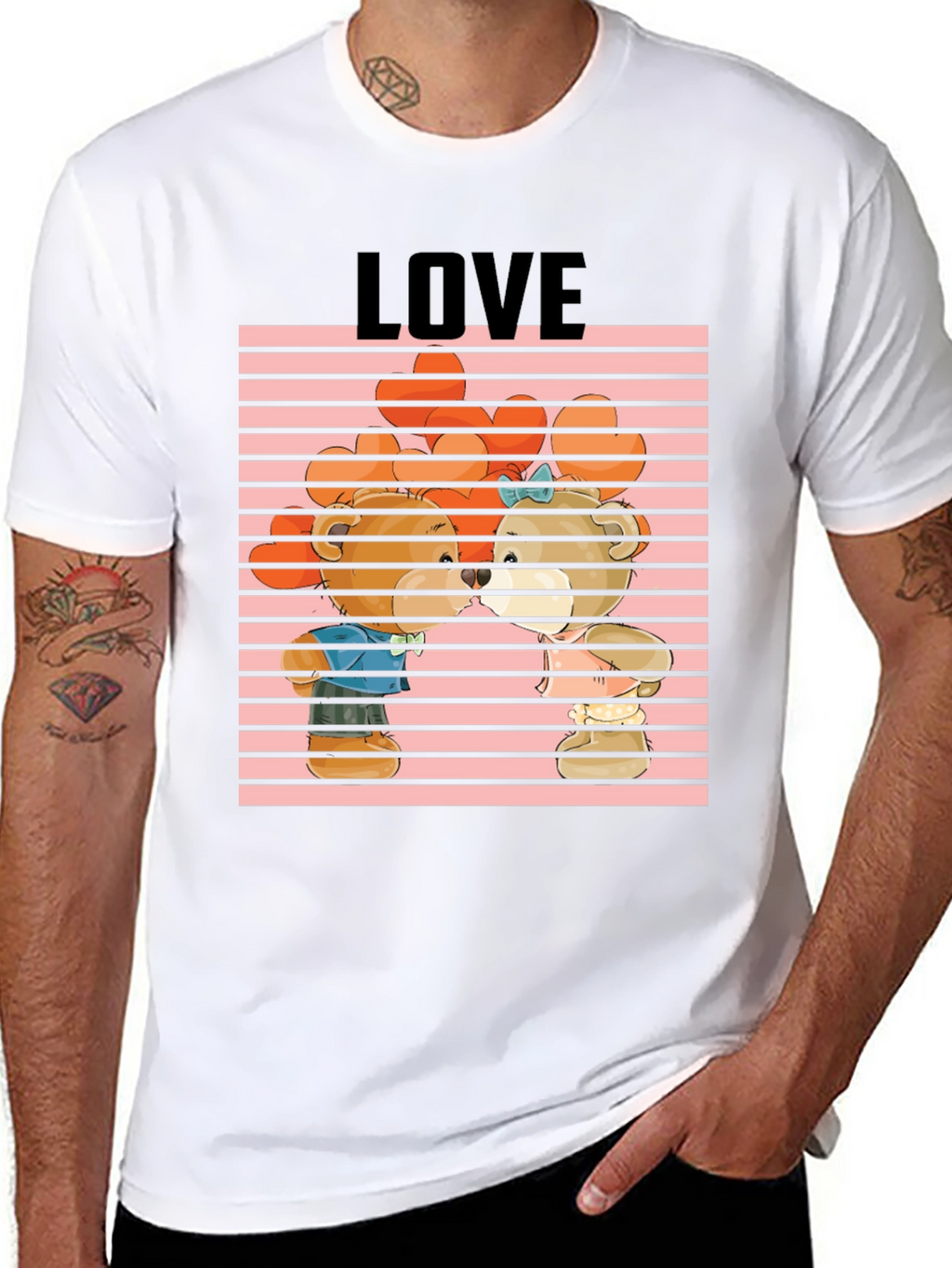 Bear Love Graphic Tee - Cute Cartoon Design