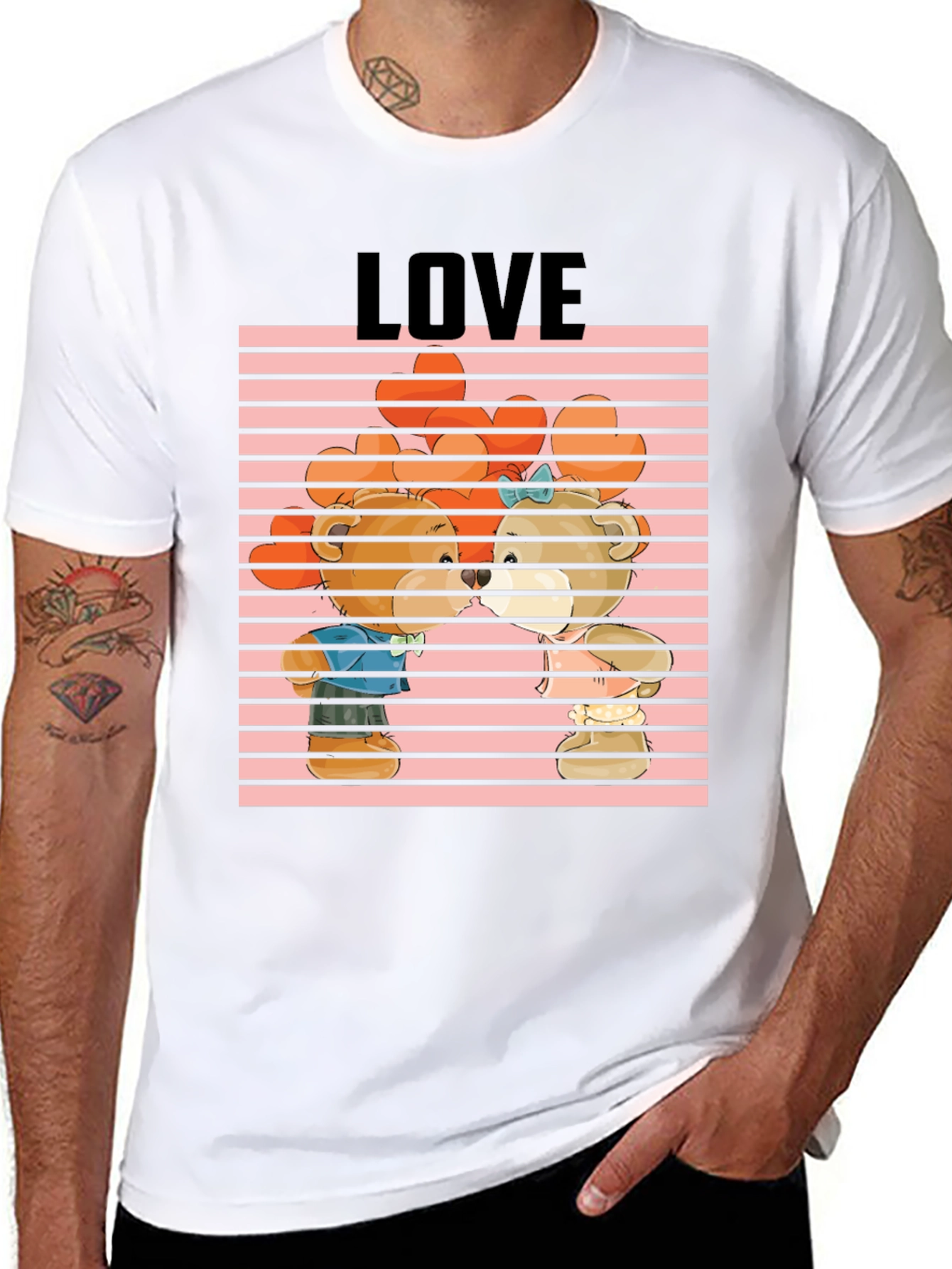 Bear Love Graphic Tee - Cute Cartoon Design