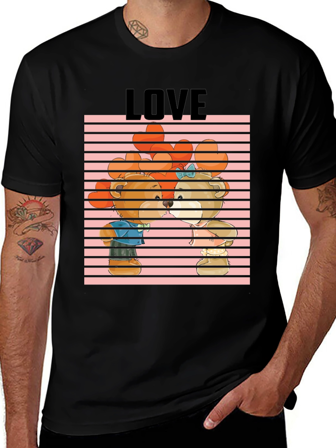 Bear Love Graphic Tee - Cute Cartoon Design