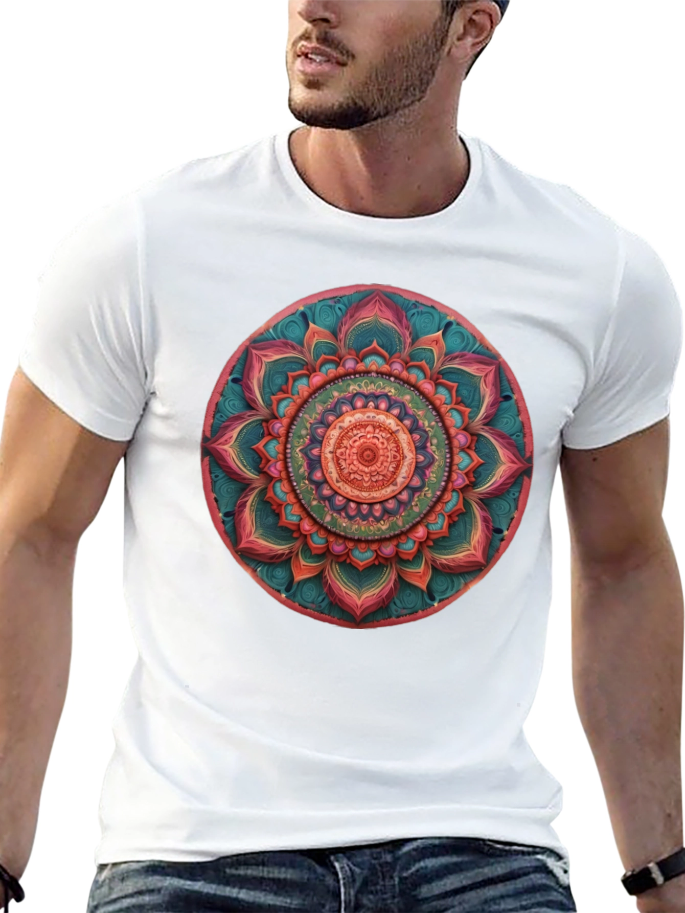 Mandala Print Crew Neck T-Shirt