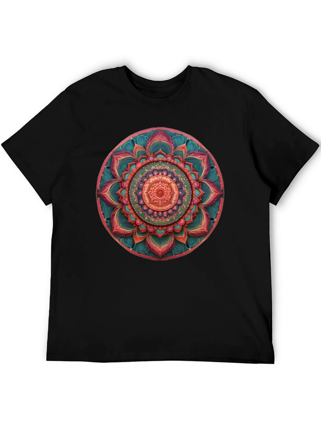 Mandala Print Crew Neck T-Shirt