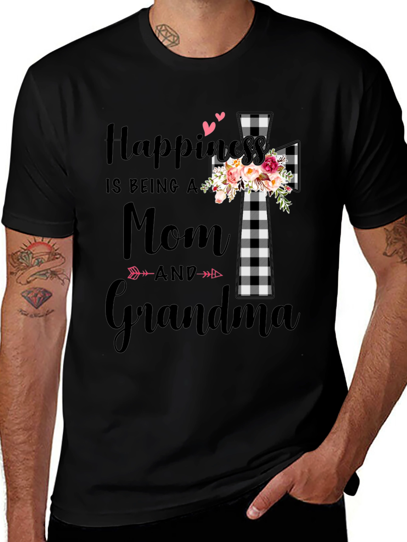 Happiness is Being a Mom & Grandma Graphic Tee
