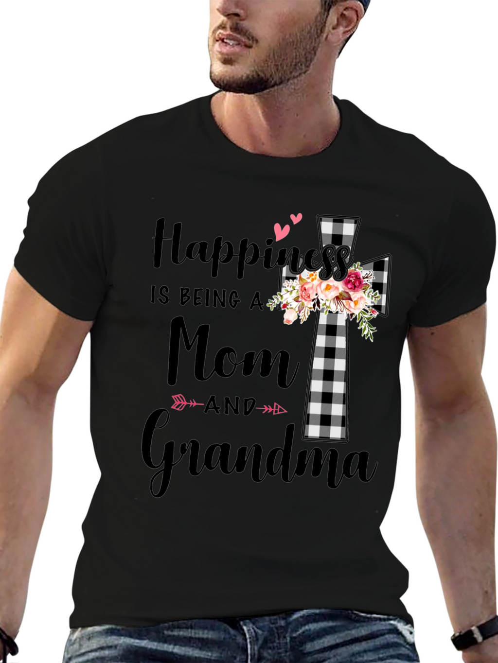 Happiness is Being a Mom & Grandma Graphic Tee