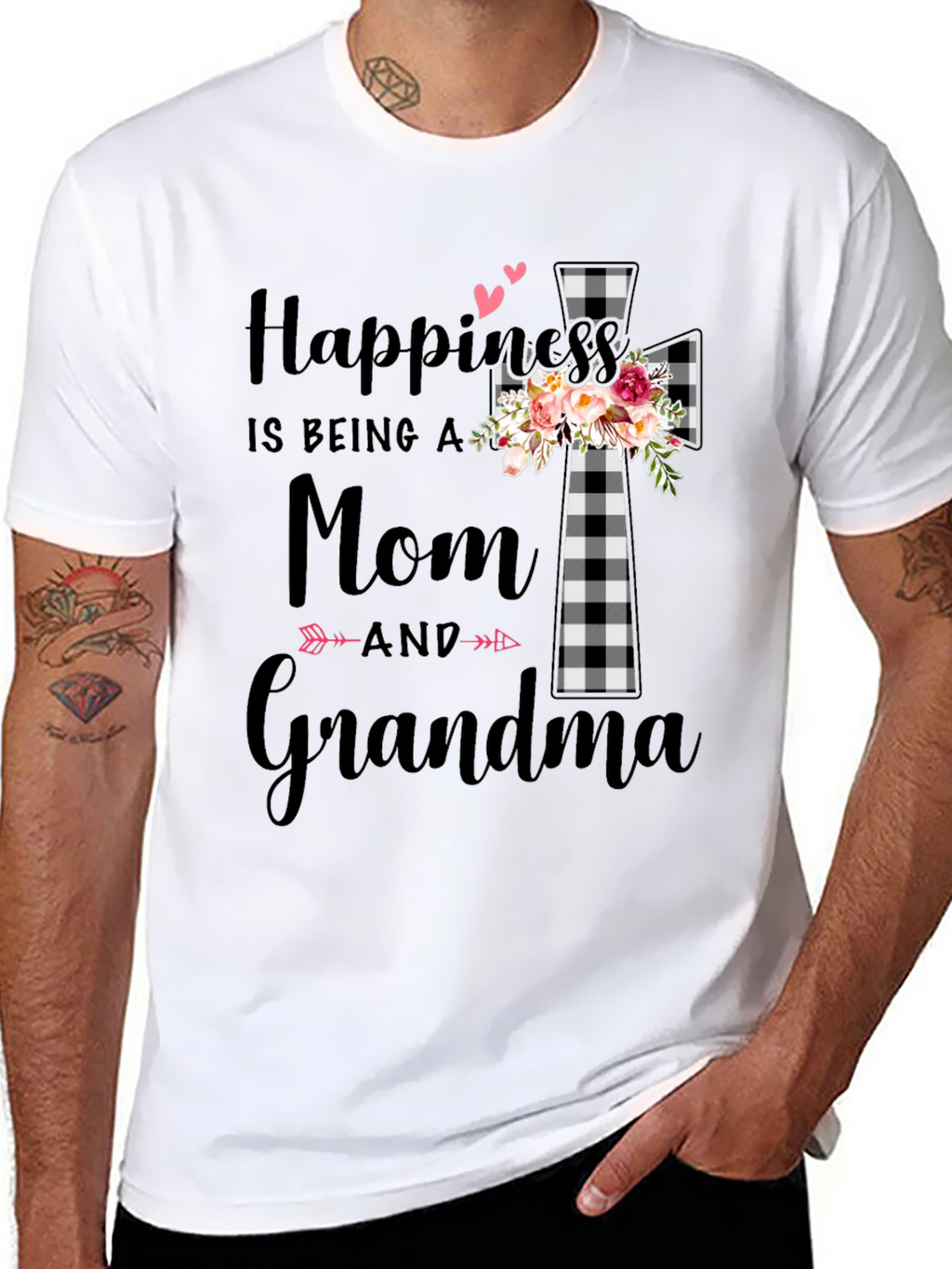 Happiness is Being a Mom & Grandma Graphic Tee
