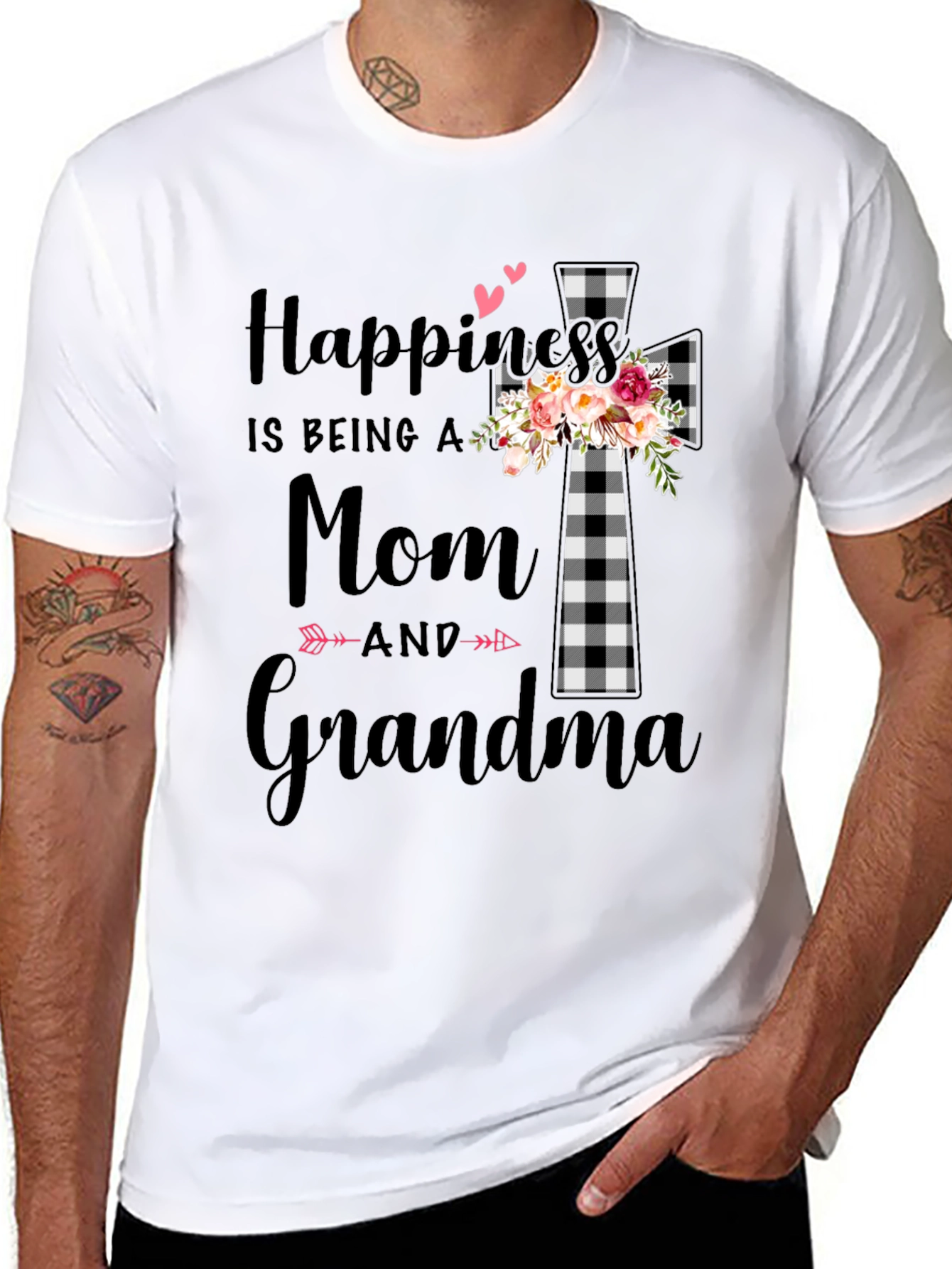Happiness is Being a Mom & Grandma Graphic Tee