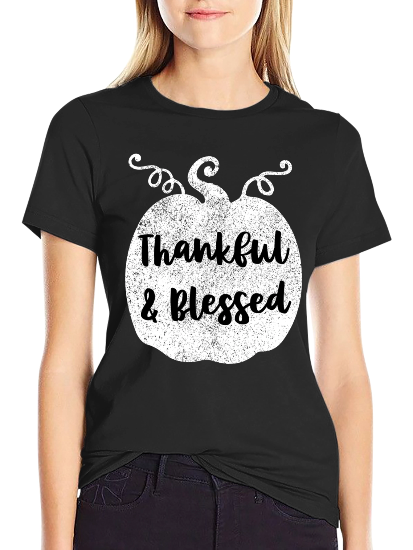 Thankful & Blessed Pumpkin T-Shirt