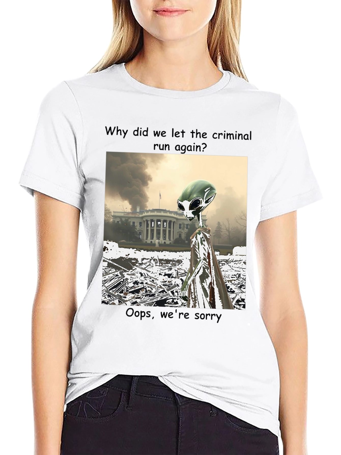 Political Alien Humor Graphic Tee