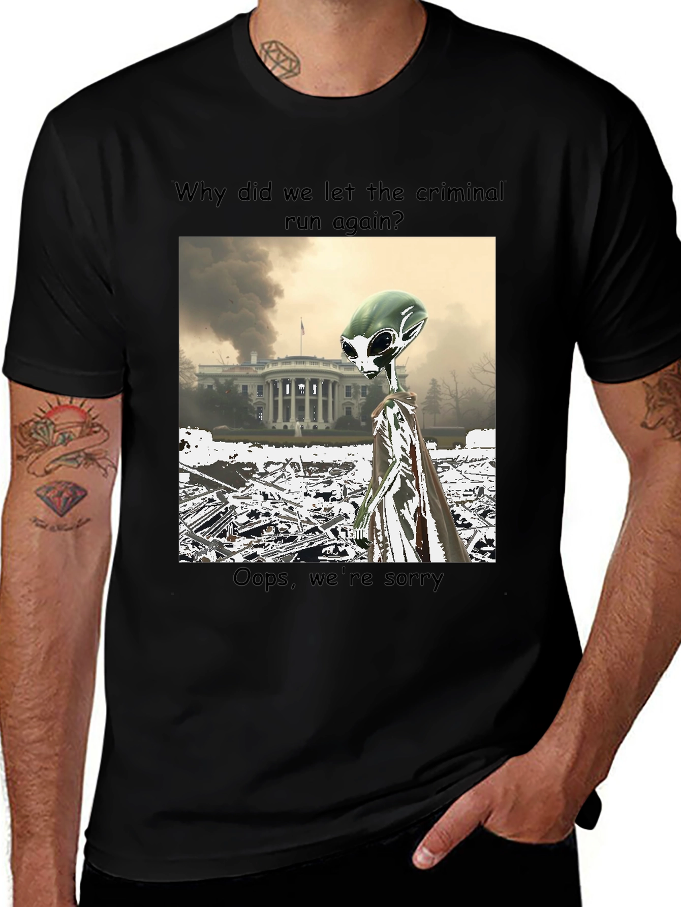 Political Alien Humor Graphic Tee