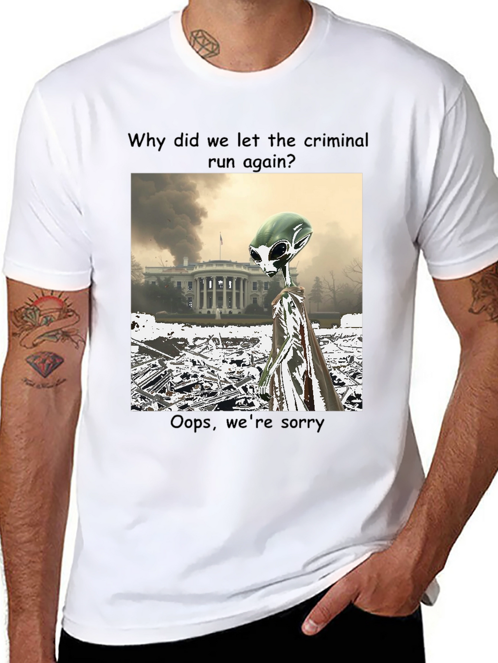 Political Alien Humor Graphic Tee