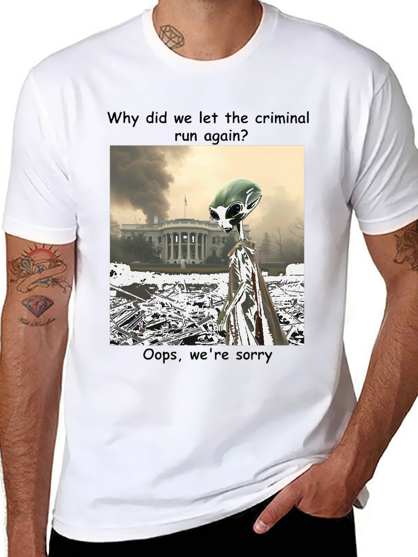 Political Alien Humor Graphic Tee