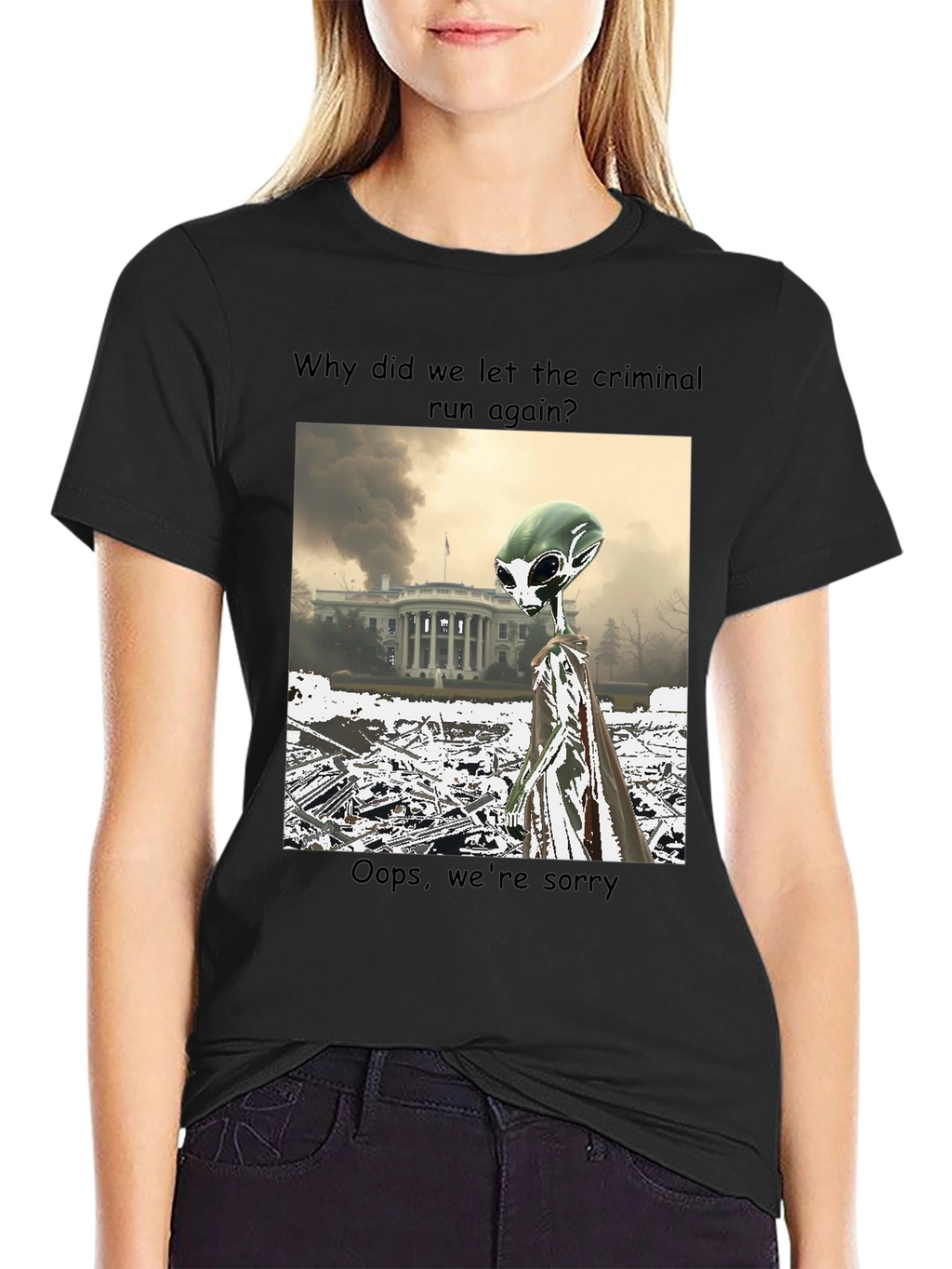 Political Alien Humor Graphic Tee