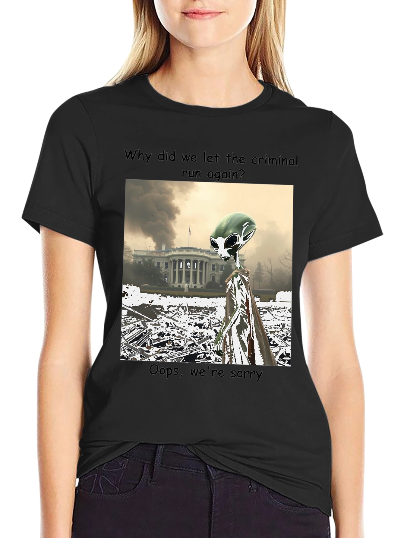 Political Alien Humor Graphic Tee