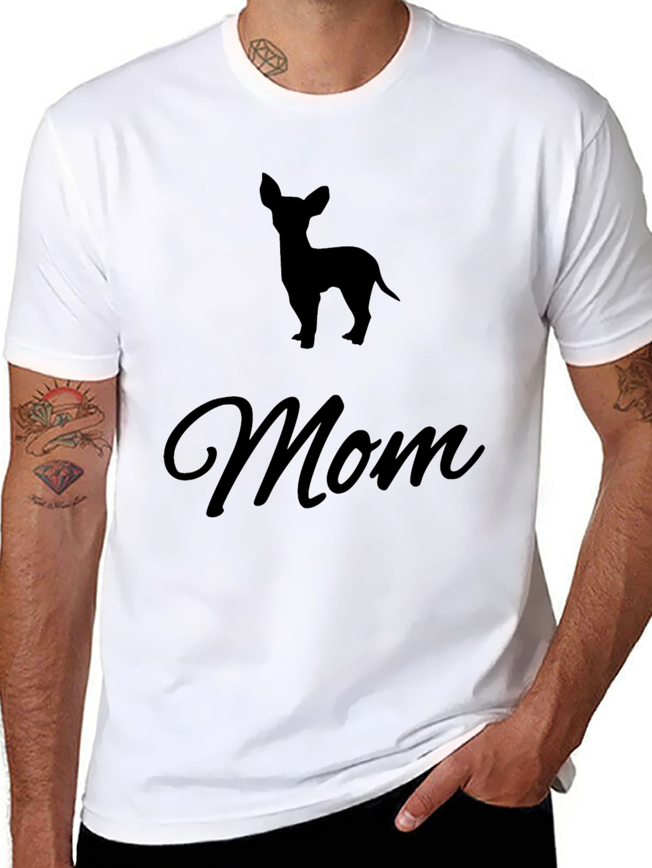 Chihuahua Mom Black T-Shirt Pet Lover Tee