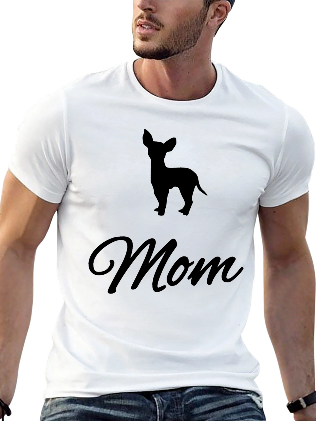 Chihuahua Mom Black T-Shirt Pet Lover Tee