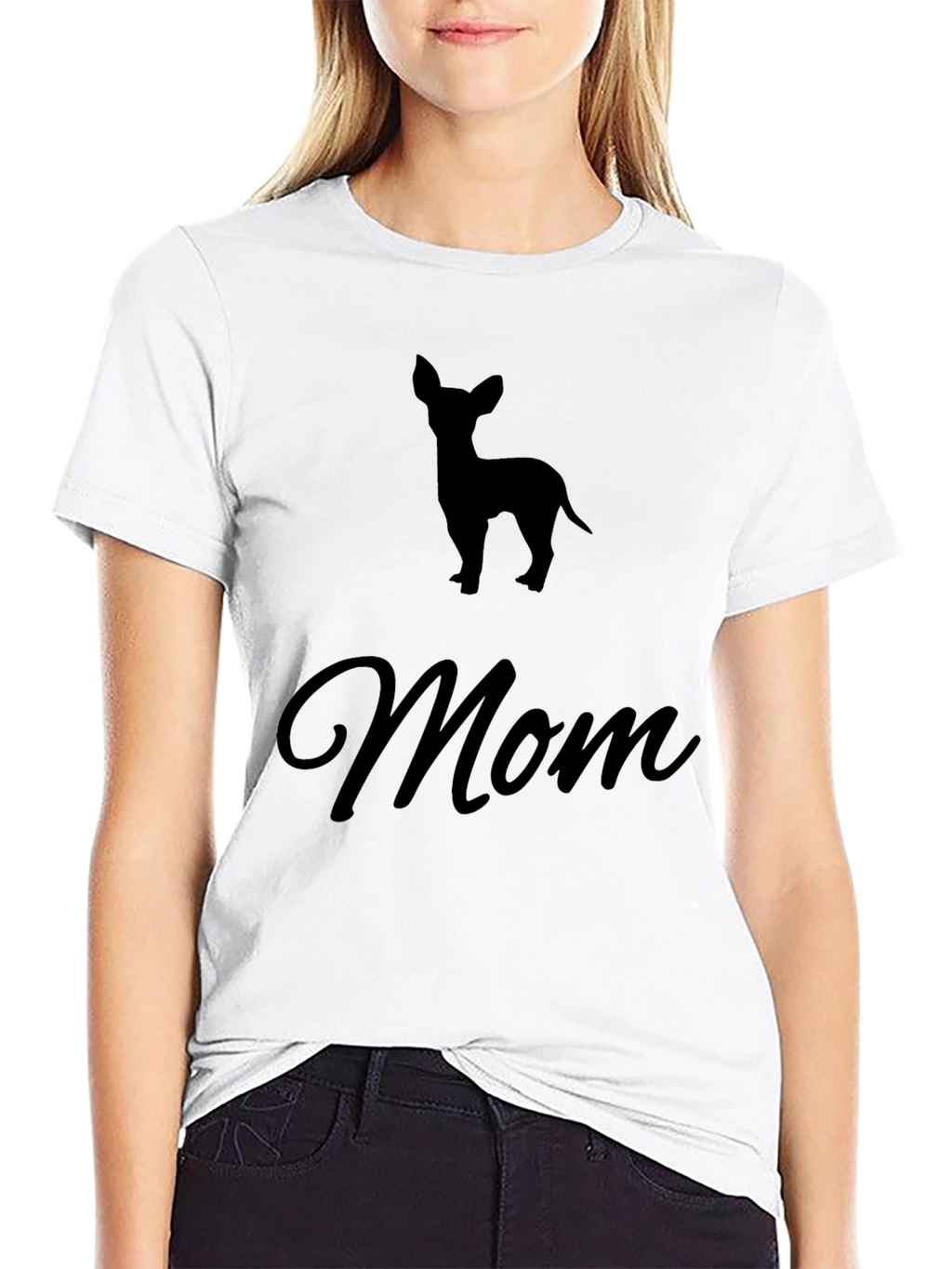 Chihuahua Mom Black T-Shirt Pet Lover Tee