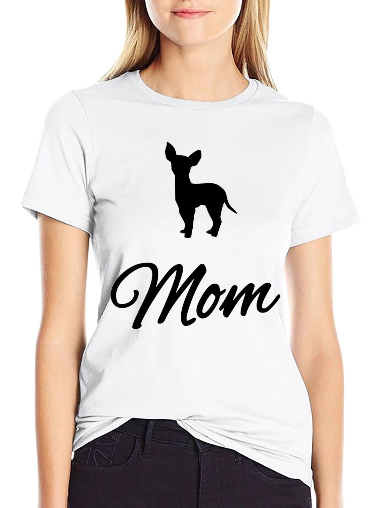 Chihuahua Mom Black T-Shirt Pet Lover Tee