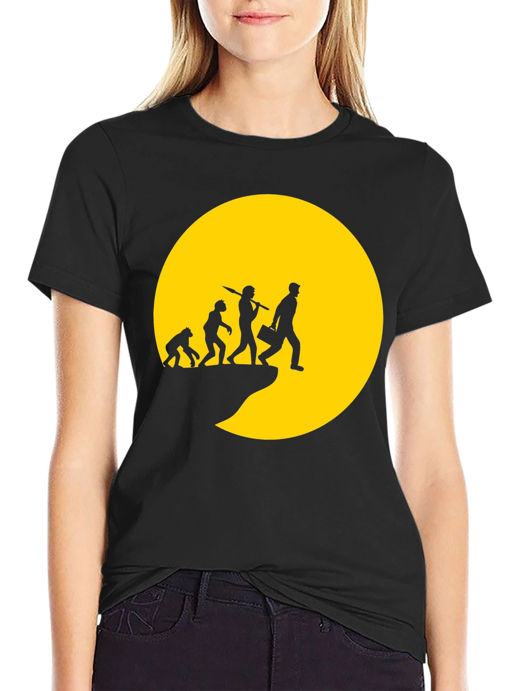 Evolution of Man Graphic T-Shirt - Black