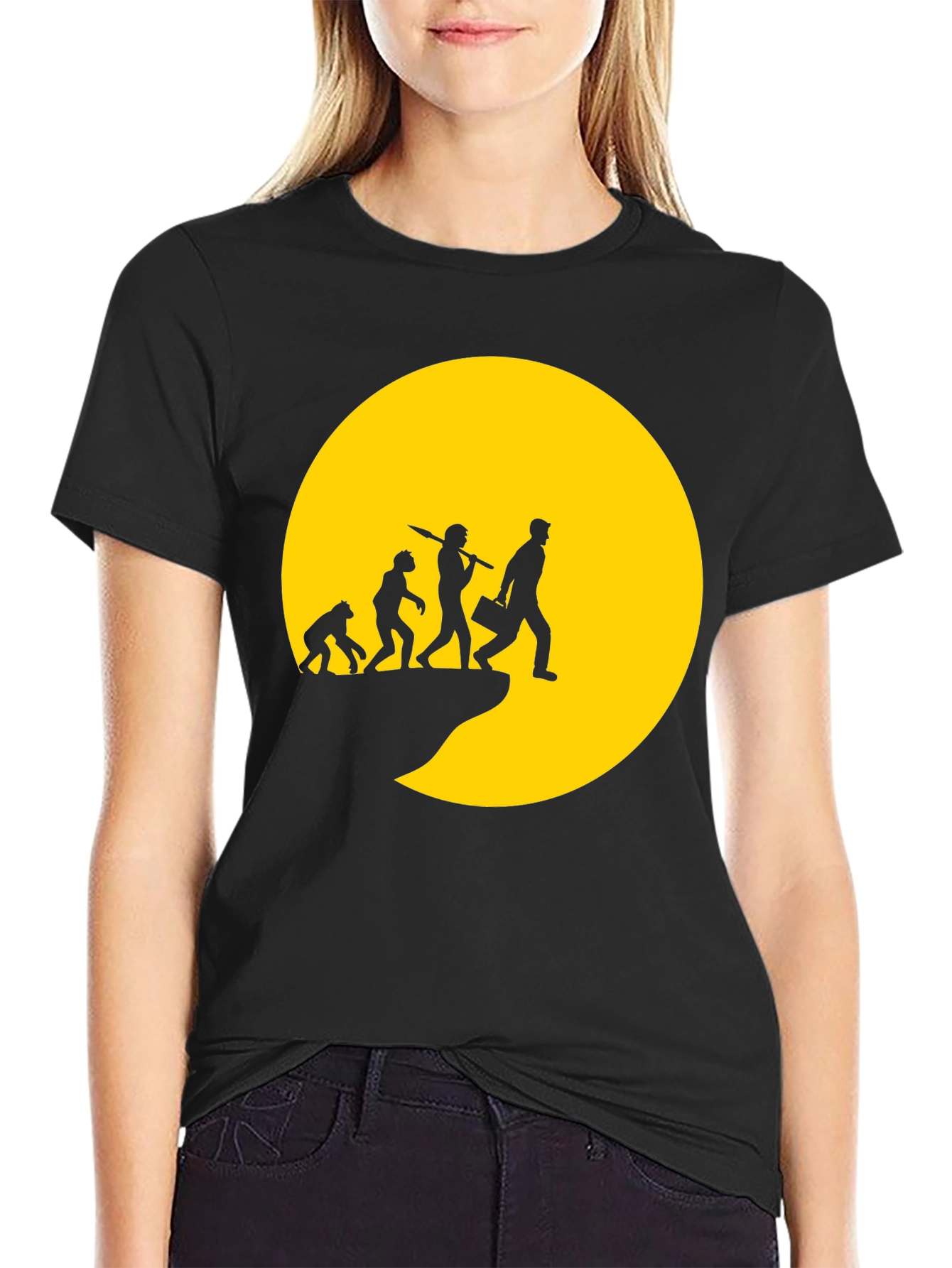 Evolution of Man Graphic T-Shirt - Black
