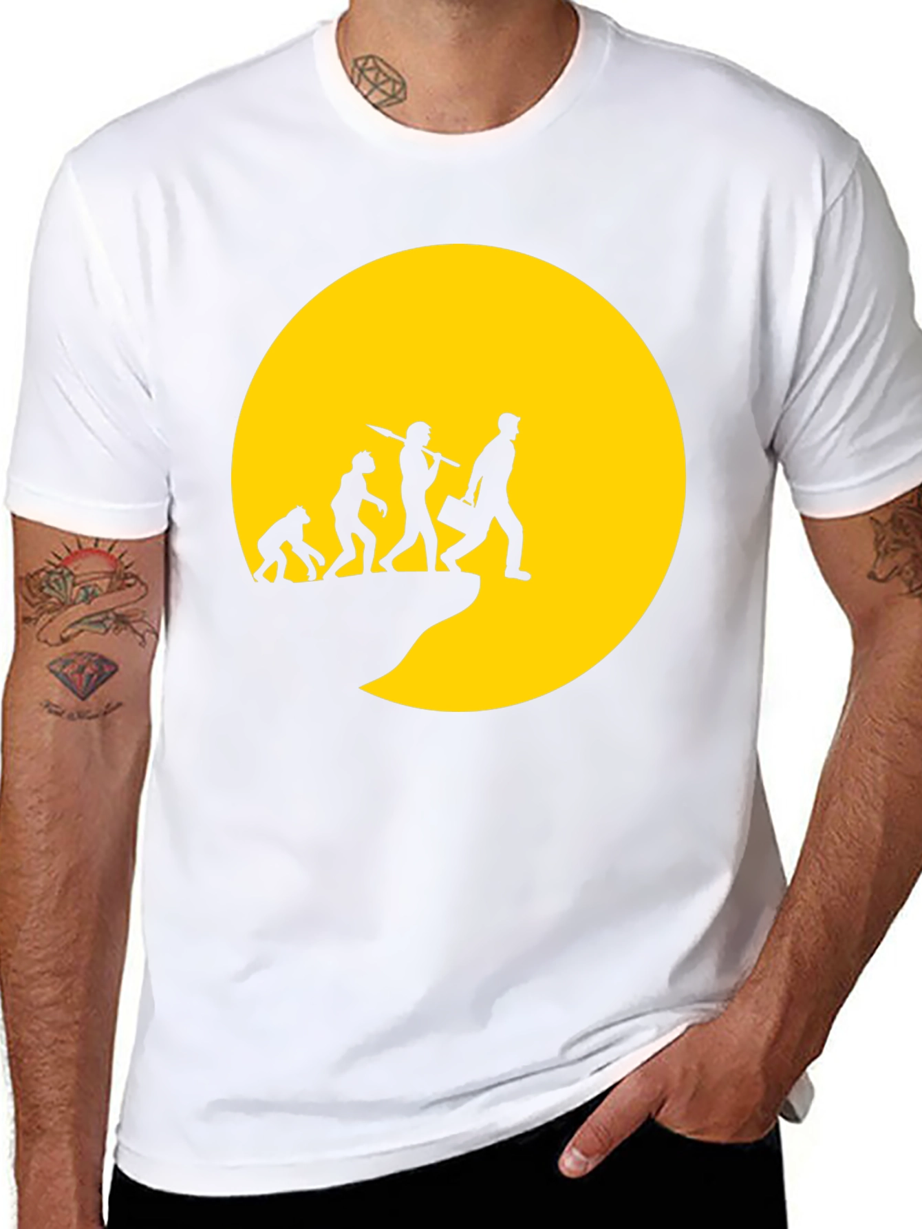 Evolution of Man Graphic T-Shirt - Black