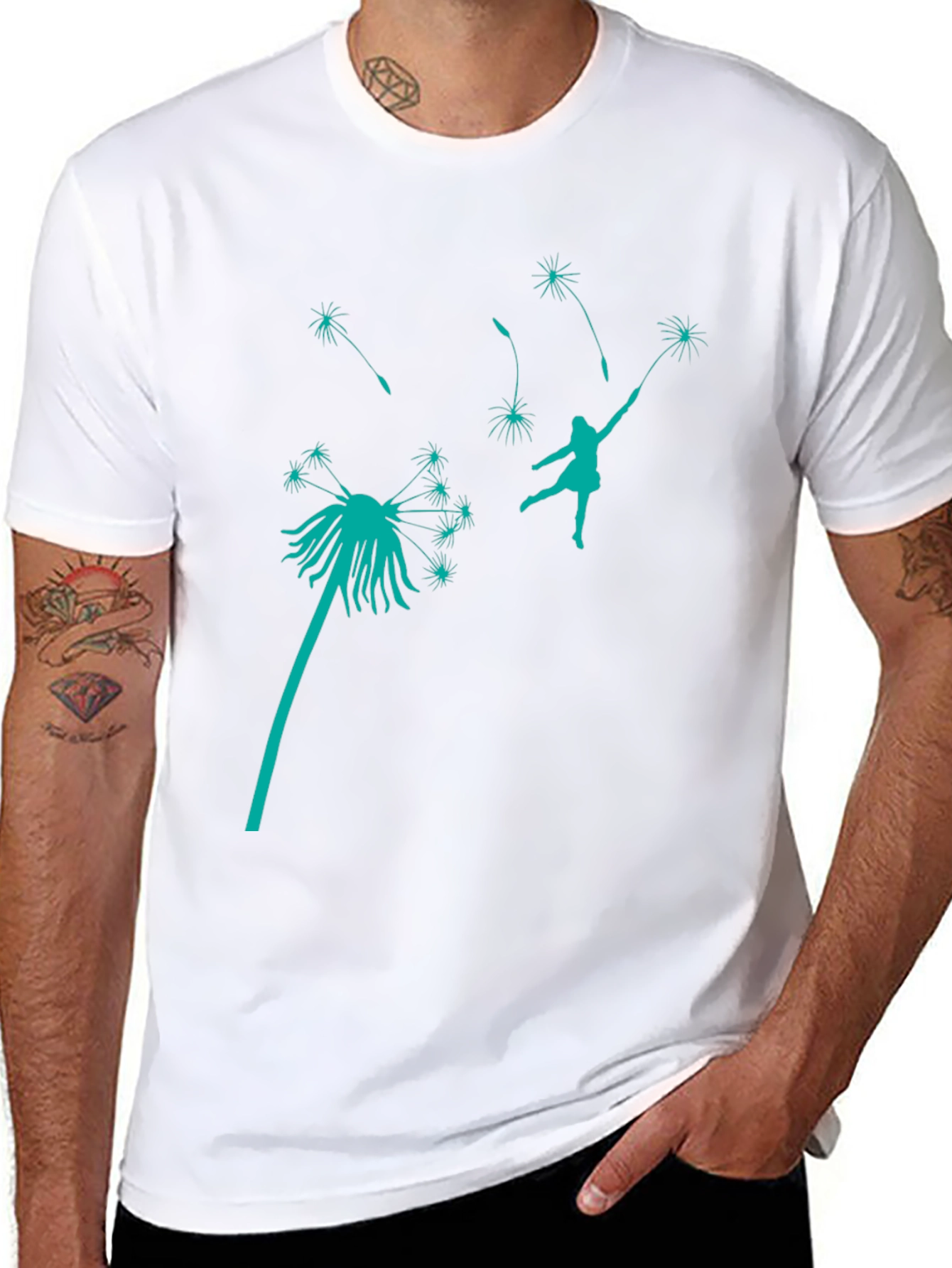 Dandelion Dreams T-Shirt - Black Cotton Tee