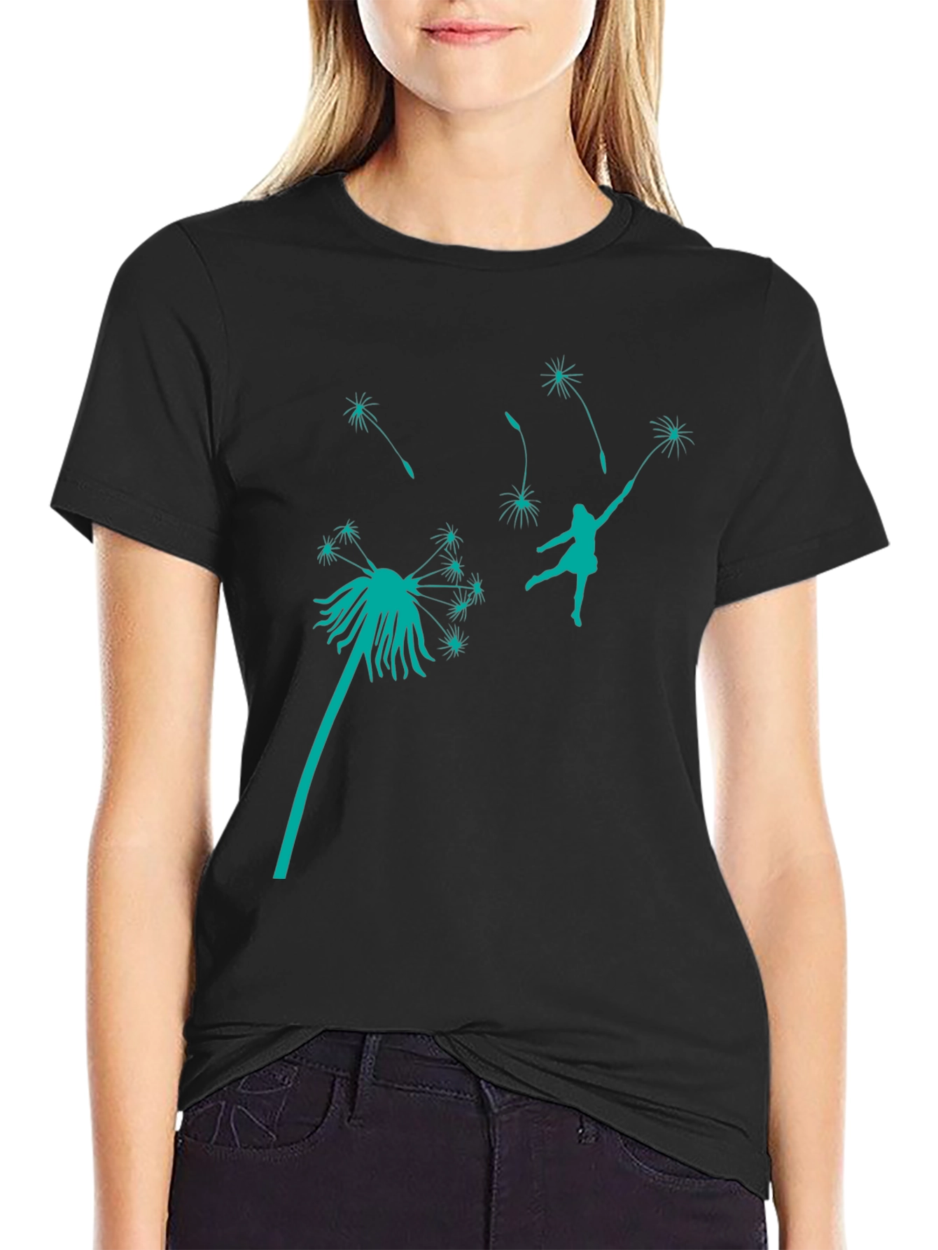 Dandelion Dreams T-Shirt - Black Cotton Tee