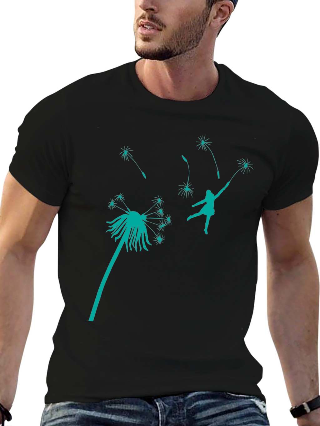 Dandelion Dreams T-Shirt - Black Cotton Tee