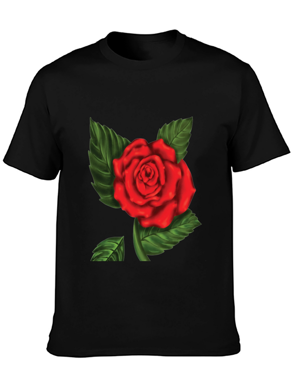 Red Rose Graphic Print Mens T-Shirt