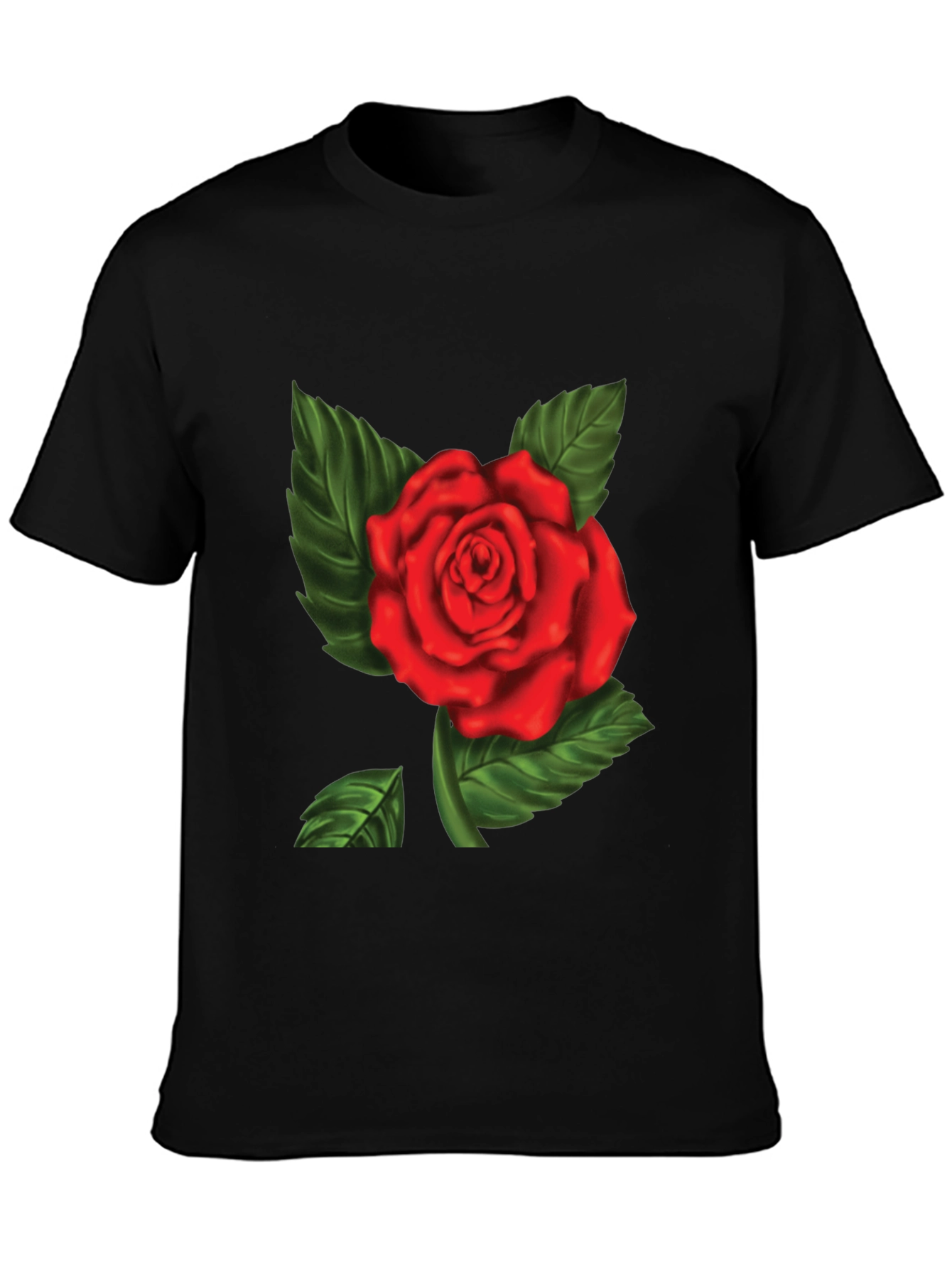 Red Rose Graphic Print Mens T-Shirt