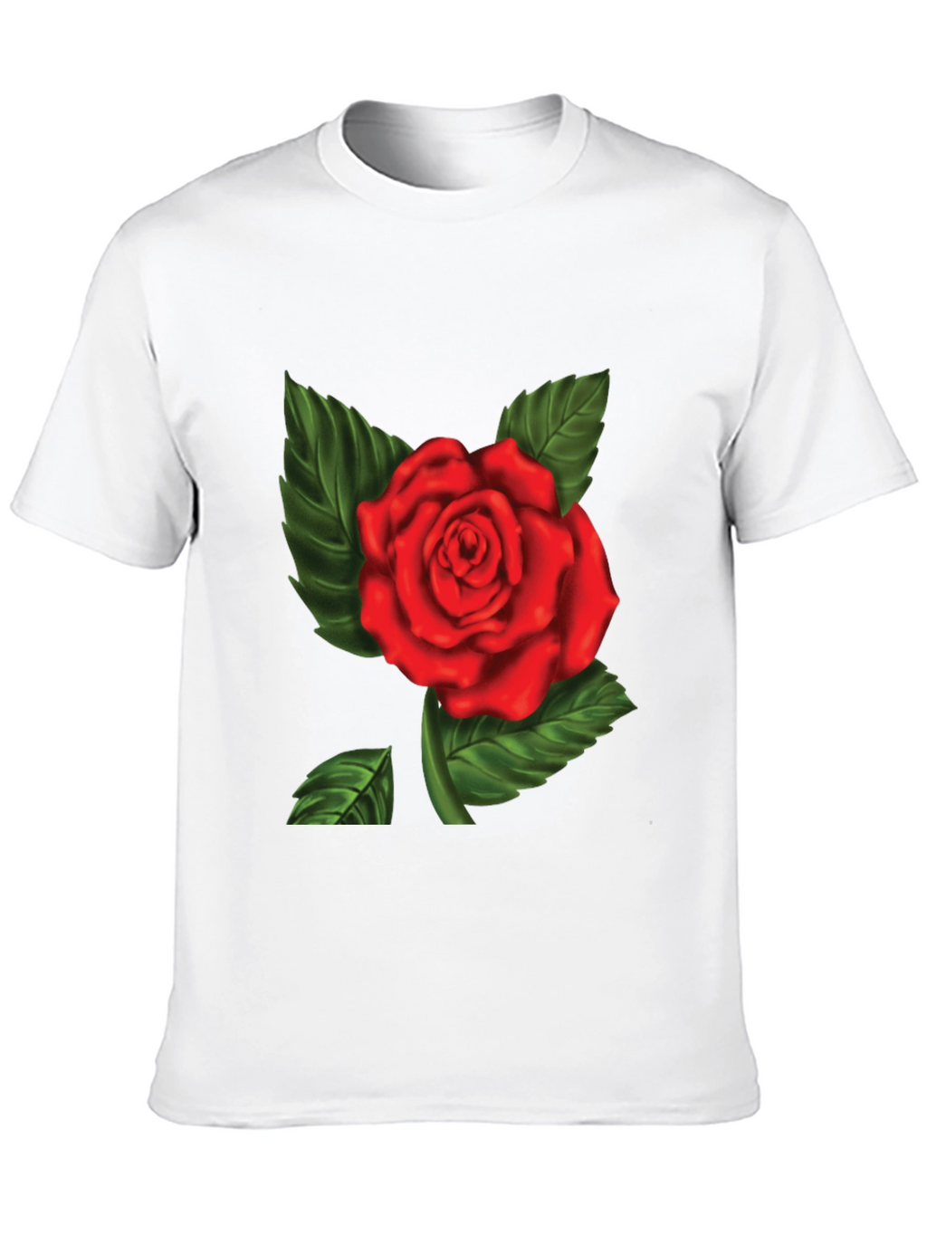 Red Rose Graphic Print Mens T-Shirt
