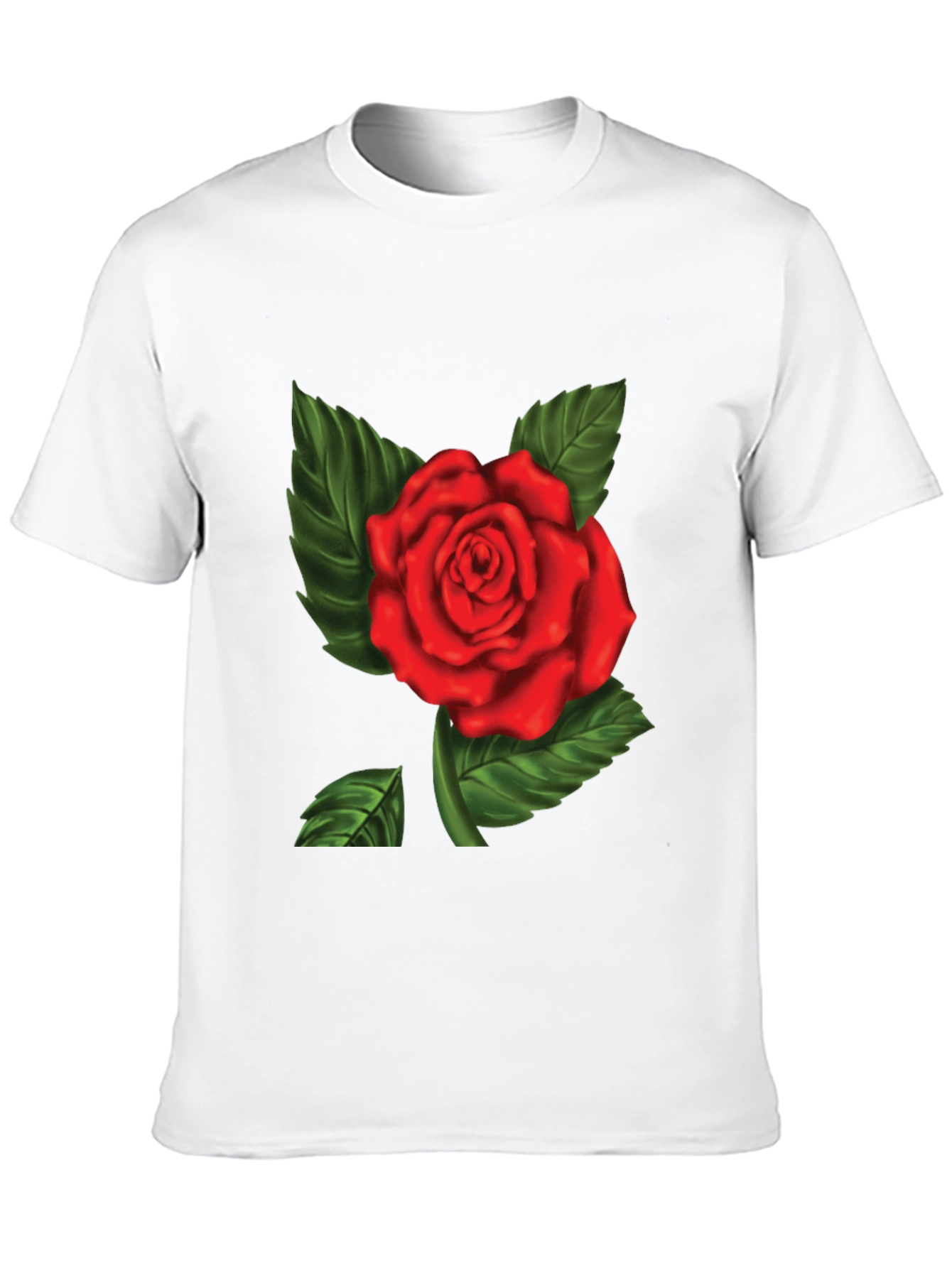 Red Rose Graphic Print Mens T-Shirt