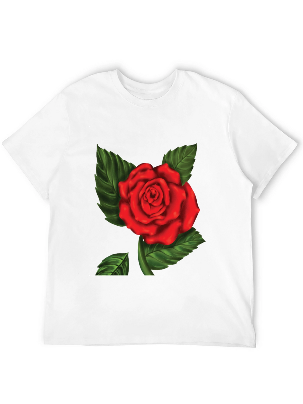 Red Rose Graphic Print Mens T-Shirt