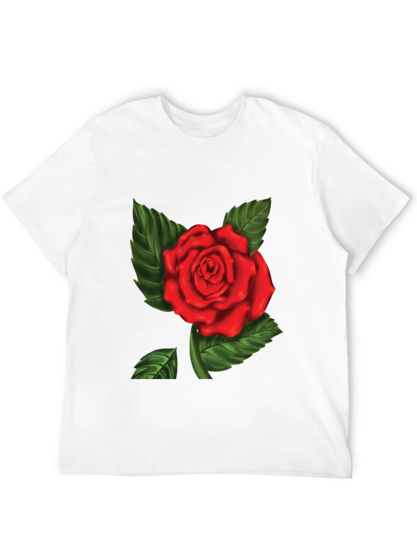 Red Rose Graphic Print Mens T-Shirt