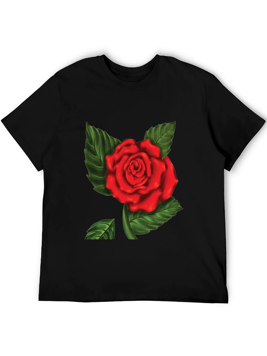 Red Rose Graphic Print Mens T-Shirt