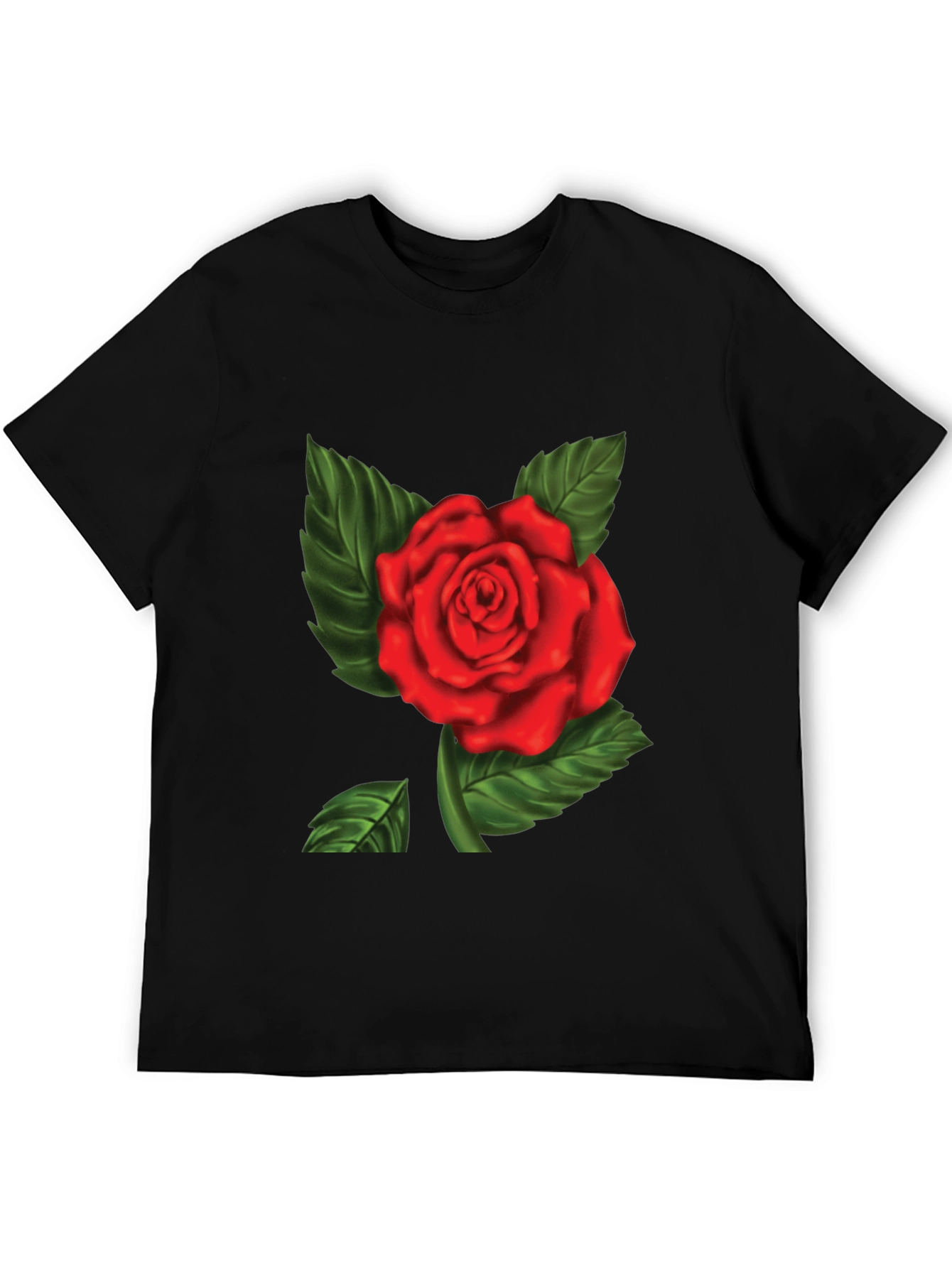 Red Rose Graphic Print Mens T-Shirt