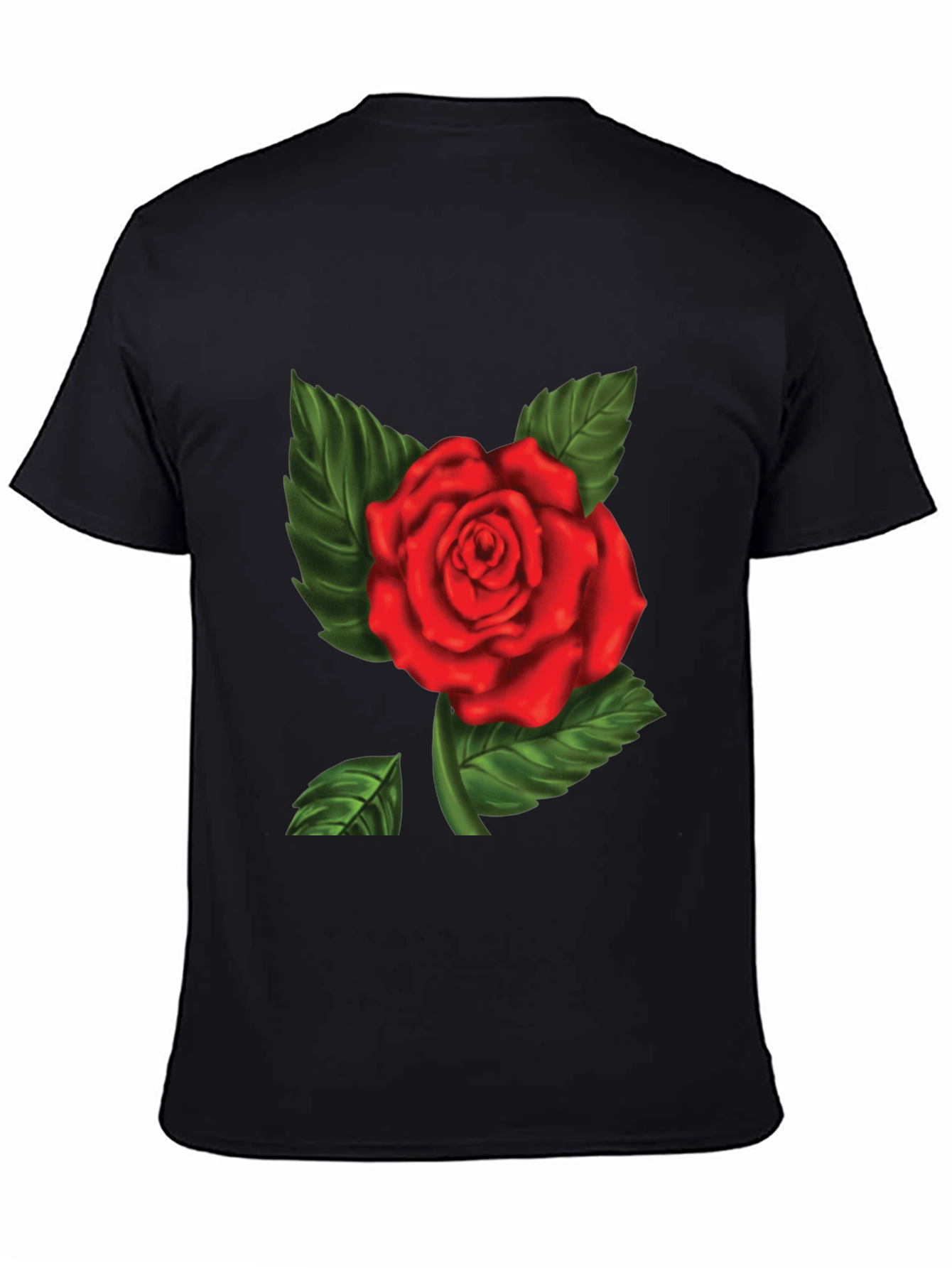 Red Rose Graphic Print Mens T-Shirt