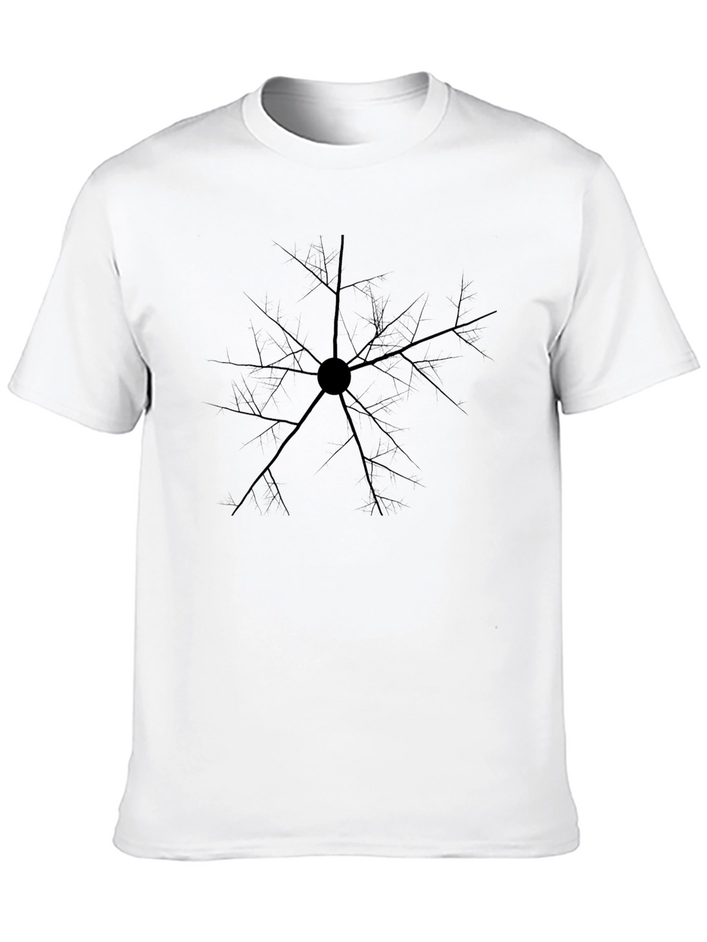 Abstract Tree Branch Black Graphic Tee