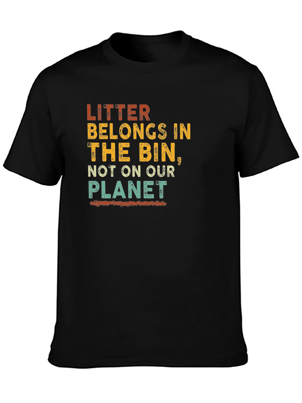 Eco-Friendly Litter Awareness Graphic T-Shirt