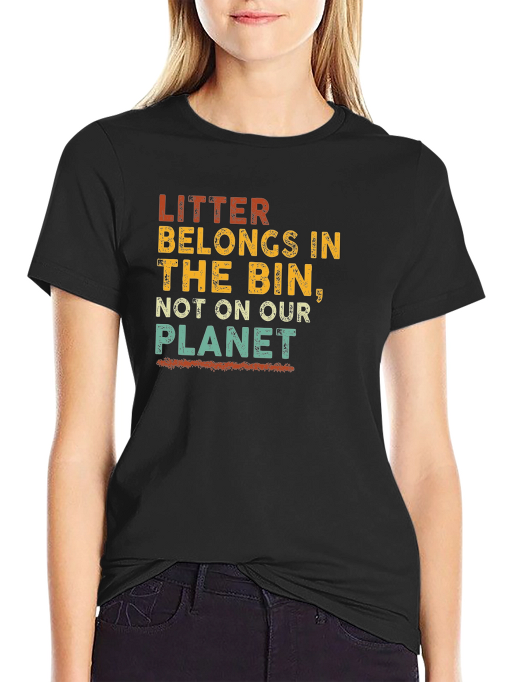 Eco-Friendly Litter Awareness Graphic T-Shirt