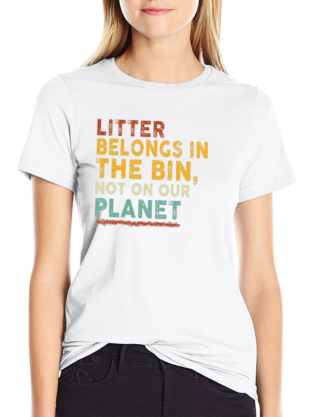 Eco-Friendly Litter Awareness Graphic T-Shirt