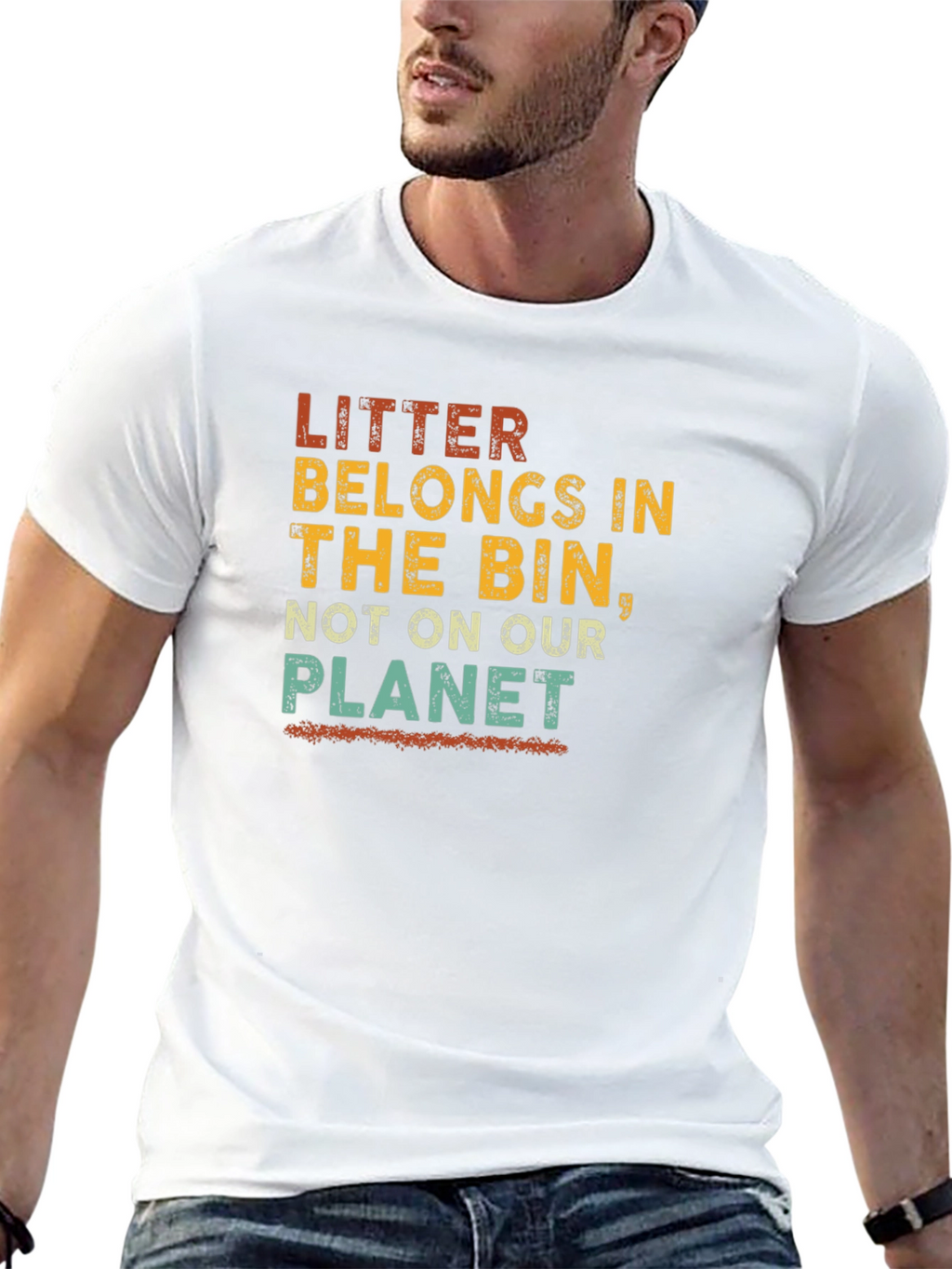Eco-Friendly Litter Awareness Graphic T-Shirt