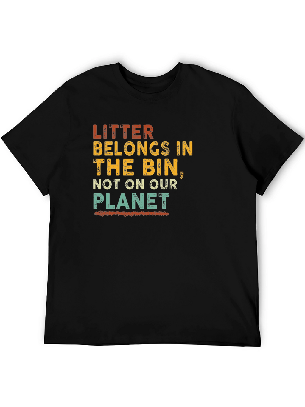 Eco-Friendly Litter Awareness Graphic T-Shirt