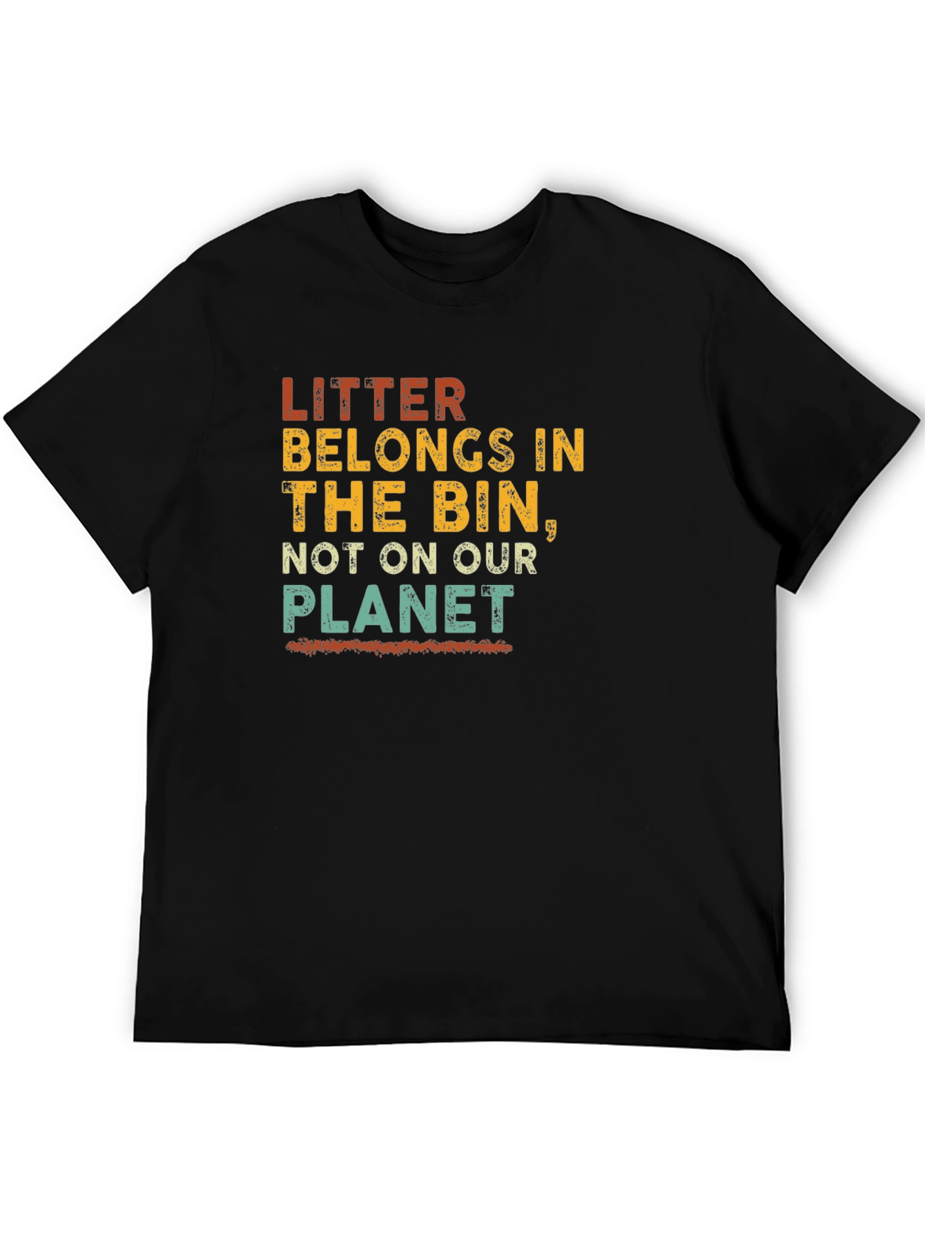 Eco-Friendly Litter Awareness Graphic T-Shirt